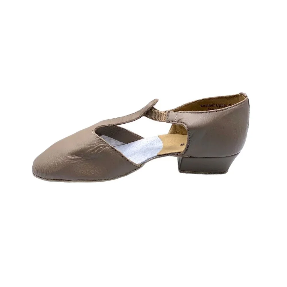 So Danca Jazz T-Strap Grecian Dance Sandals Tan Leather 4.5 Shoe Slip On Mileyka - Picture 5 of 10